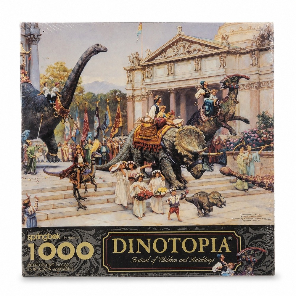 Springbok Dinotopia Puzzle 1000pc Multicolor New Sealed 1992 James Gurney Art